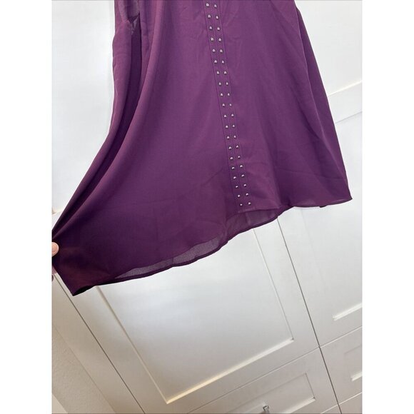Torrid Georgette Embellished Tank in Winter Bloom Plum Size 1 - Picture 9 of 14